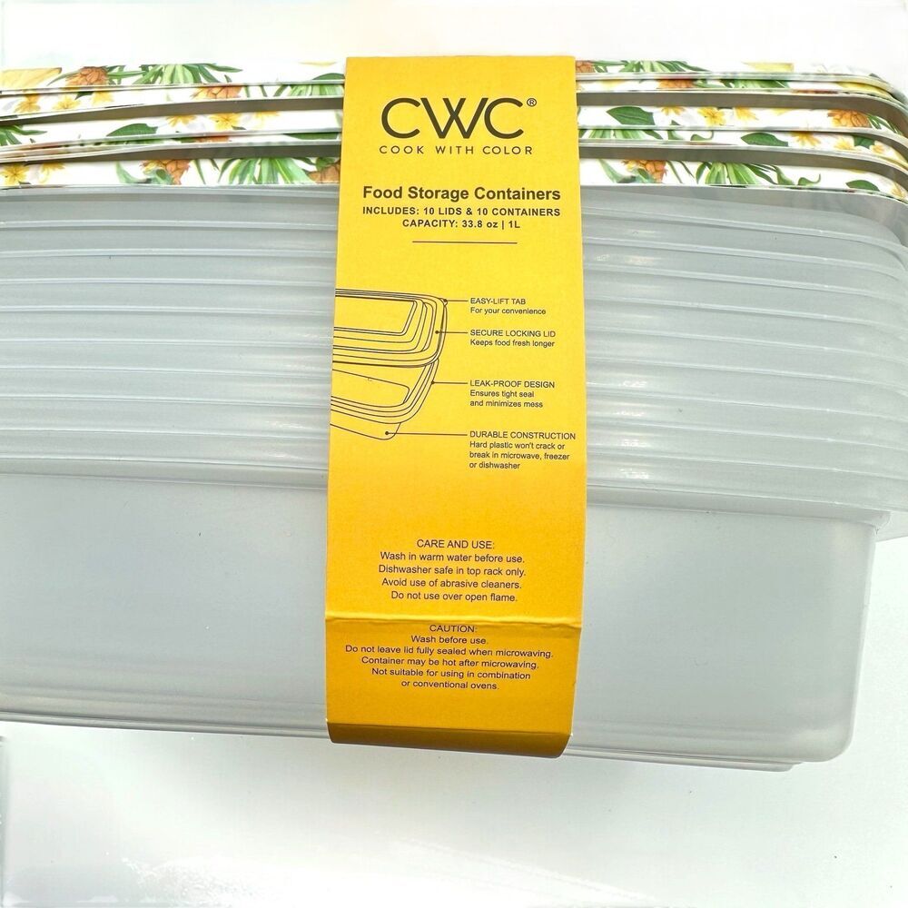CWC 20-Piece PINEAPPLE Fruit Food Storage Containers - Picture 3 of 3